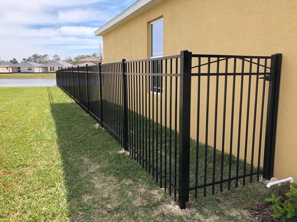 black backyard fence