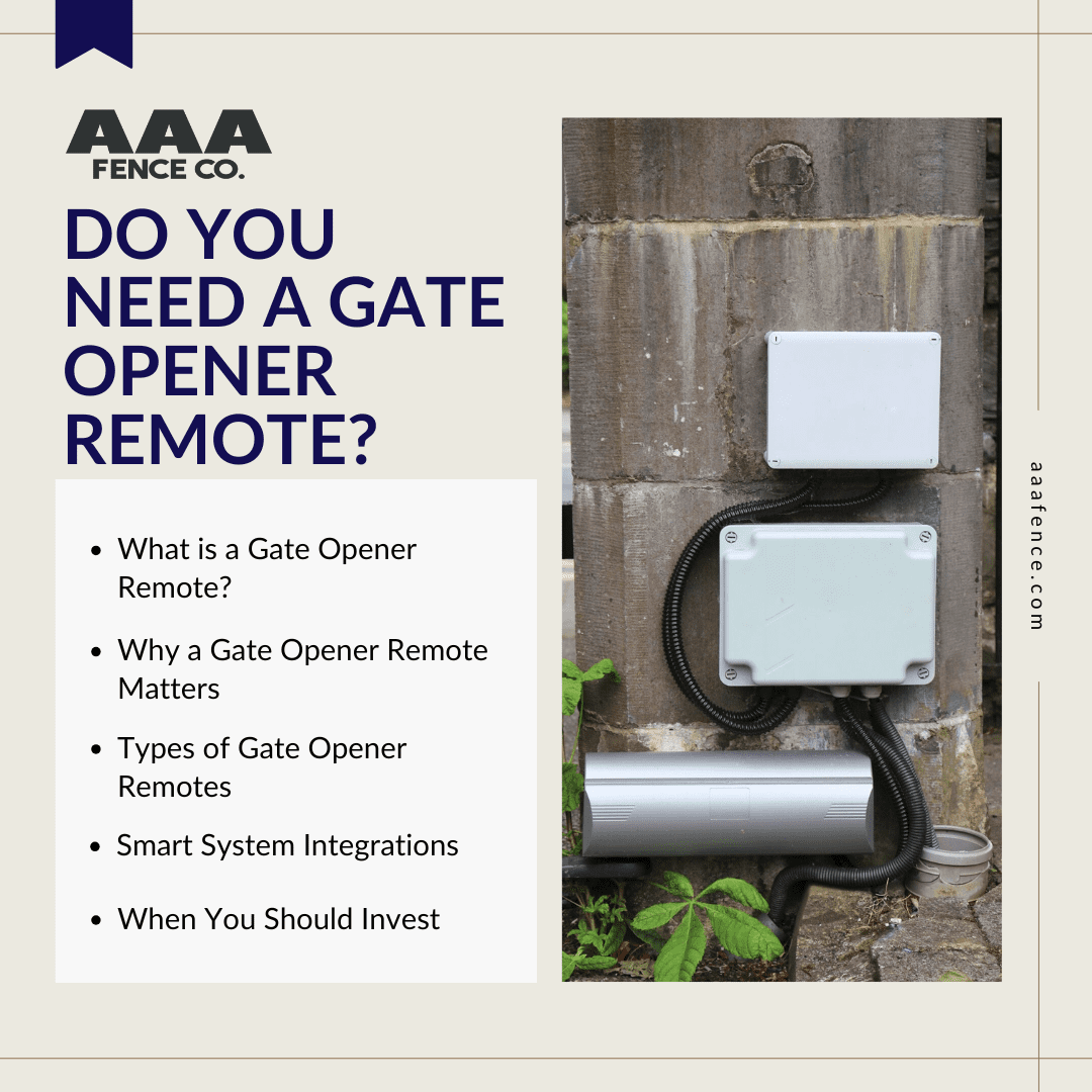 Need Gate Opener Remote For Next Project? | AAA Fence